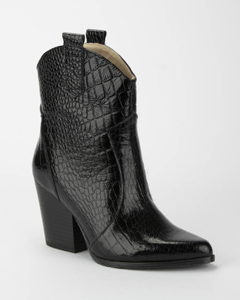 Black croco cowboy boots...