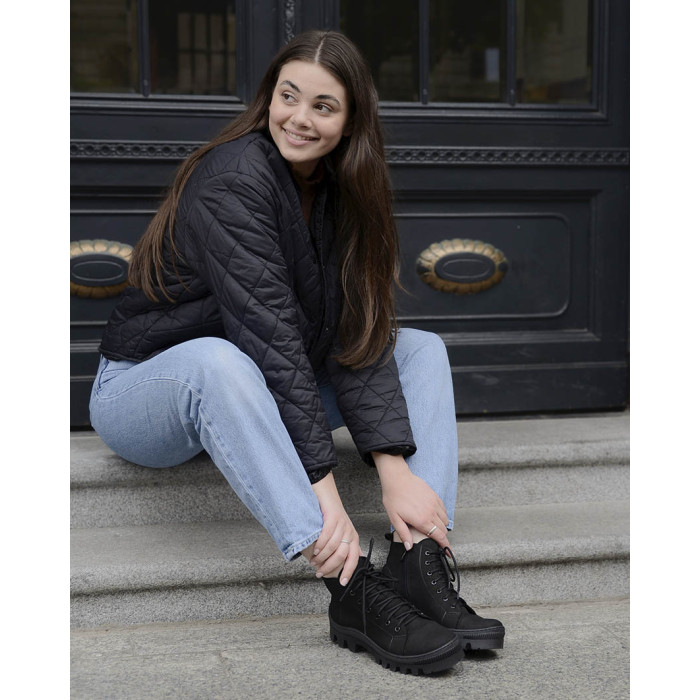 Black nubuck platform boots