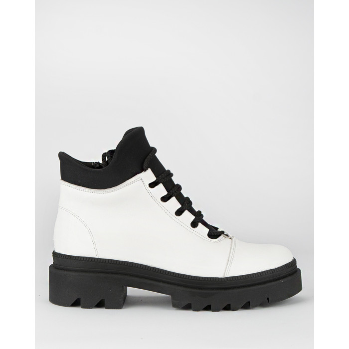 White leather boots