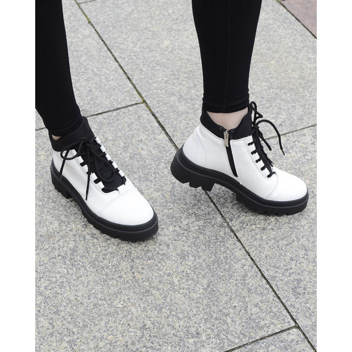 White leather boots