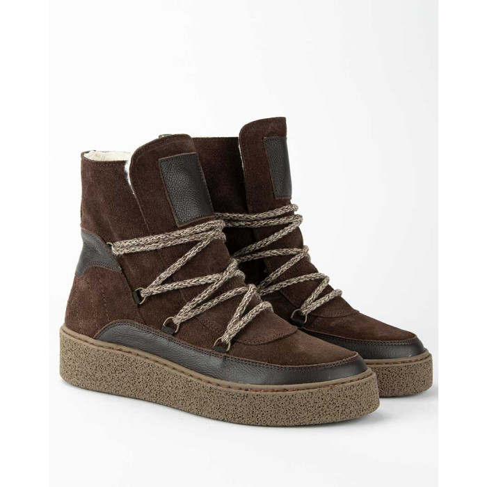 Brązowe śniegowce skórzane BOTIMO