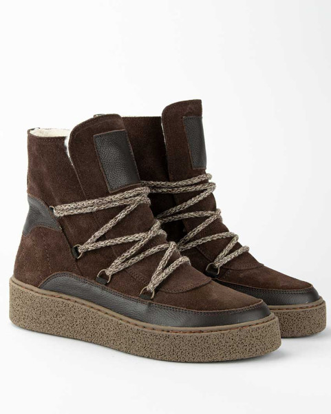 Brown leather snow boots BOTIMO