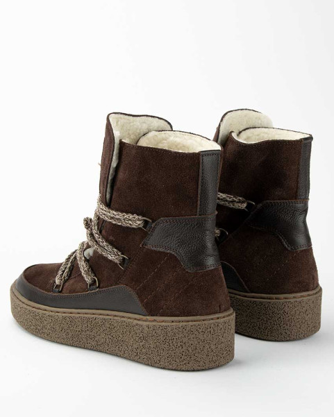 Brown leather snow boots BOTIMO