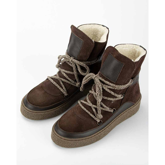 Brown leather snow boots BOTIMO