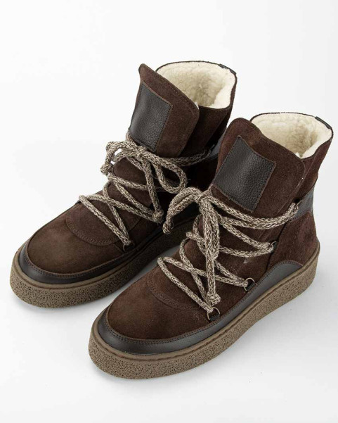 Brown leather snow boots BOTIMO