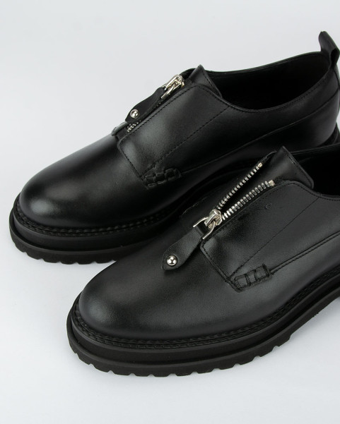 Black leather oxfords BOTIMO