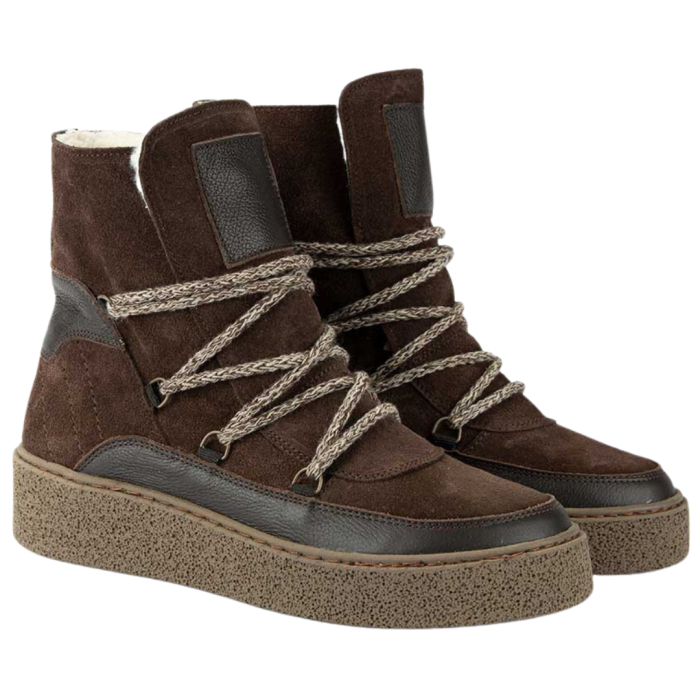 Brown leather snow boots BOTIMO