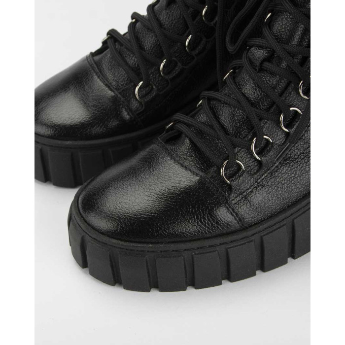 Czarne, ocieplane trampki skórzane BOTIMO