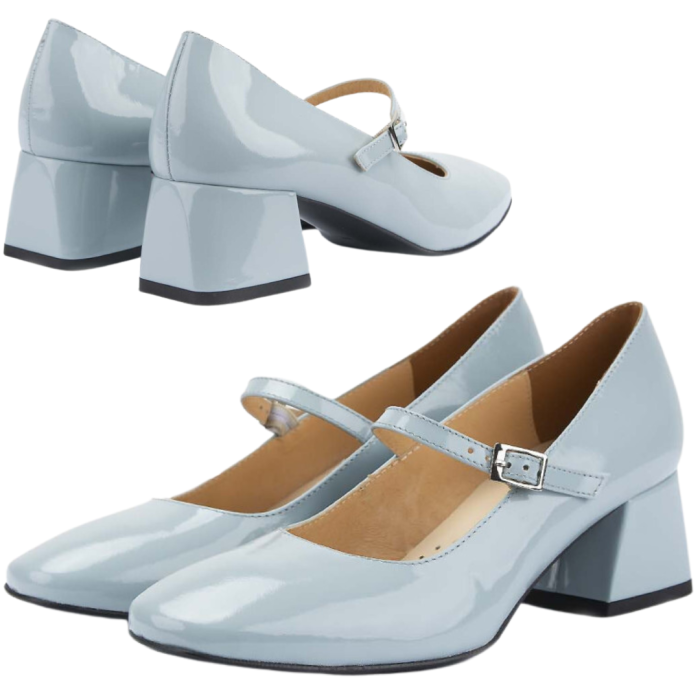Blue pumps with 4.5 cm heel