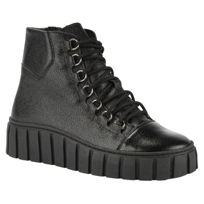 Czarne, ocieplane trampki skórzane BOTIMO