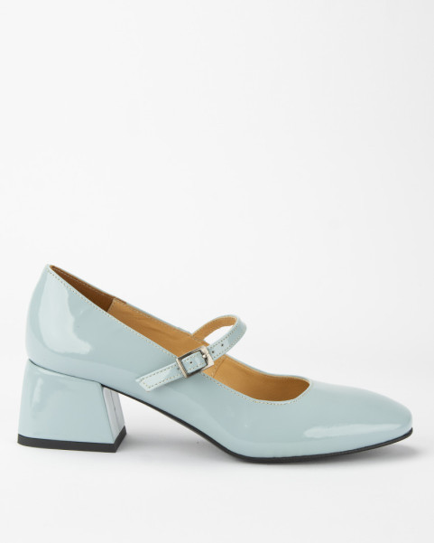 Blue pumps with 4.5 cm heel