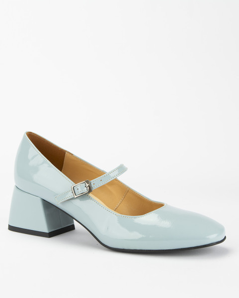 Blue pumps with 4.5 cm heel