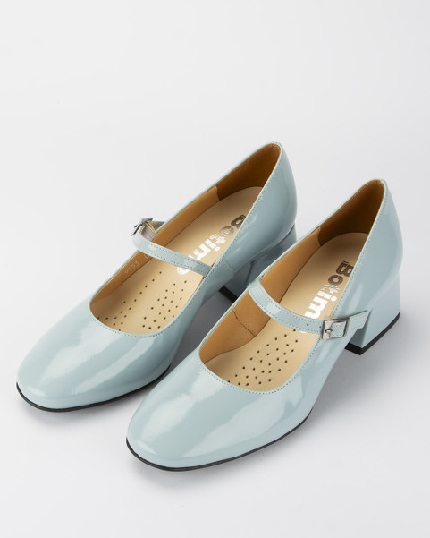 Blue pumps with 4.5 cm heel