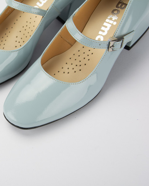 Blue pumps with 4.5 cm heel