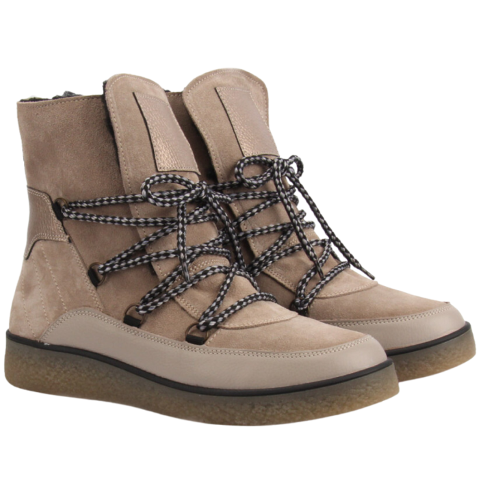 Beżowe śniegowce skórzane BOTIMO