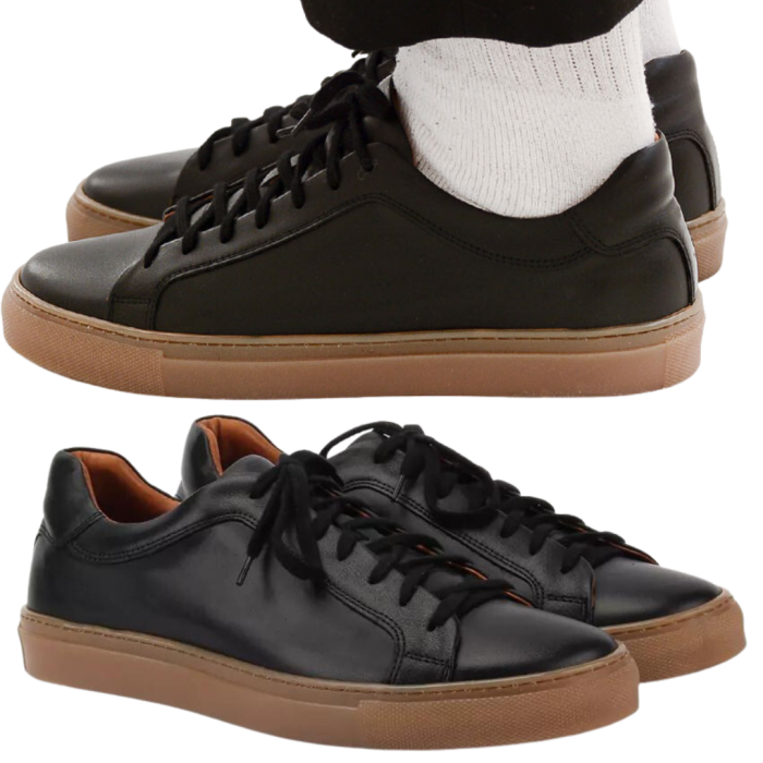 Czarne trampki ze skóry licowej BOTIMO