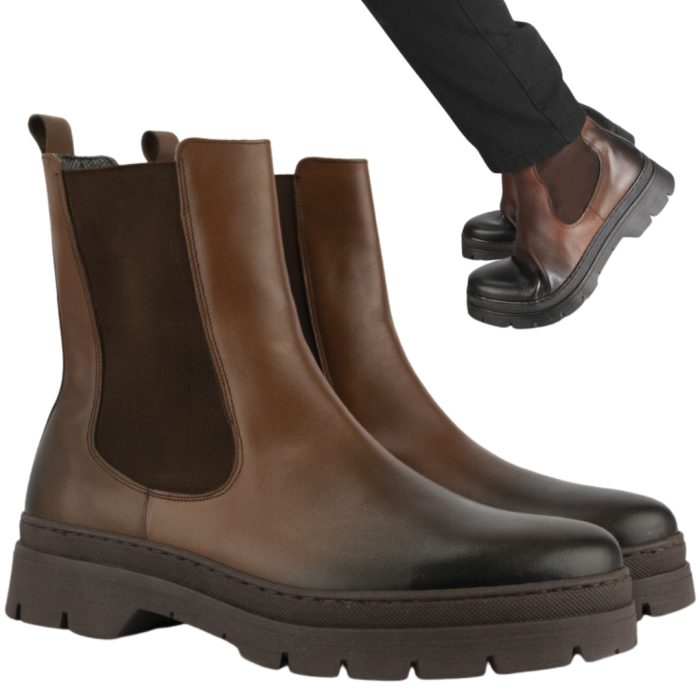 Brown stilettos full grain leather