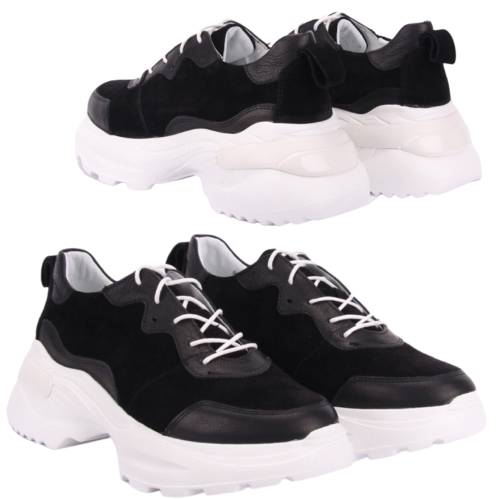 Czarne sneakersy skórzane BOTIMO