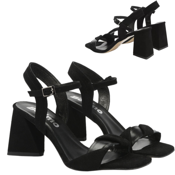 Black sandals with 8cm heel