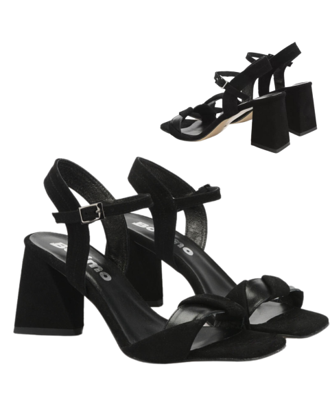 Black sandals with 8cm heel