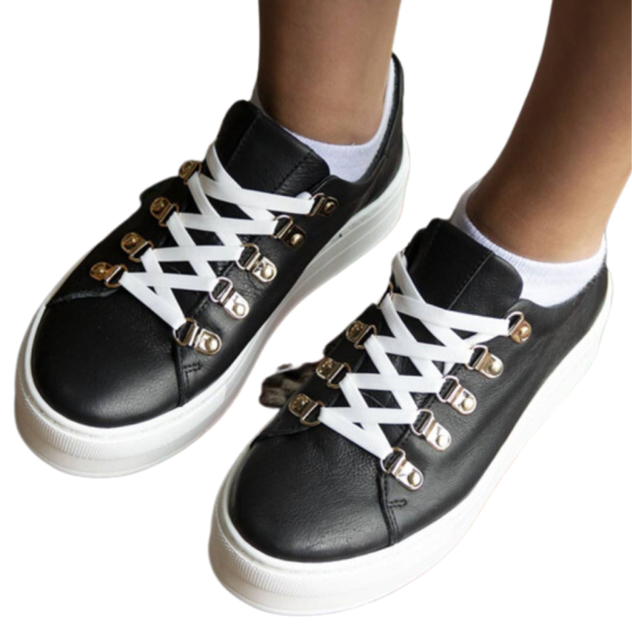 Black velour leather sneakers BOTIMO