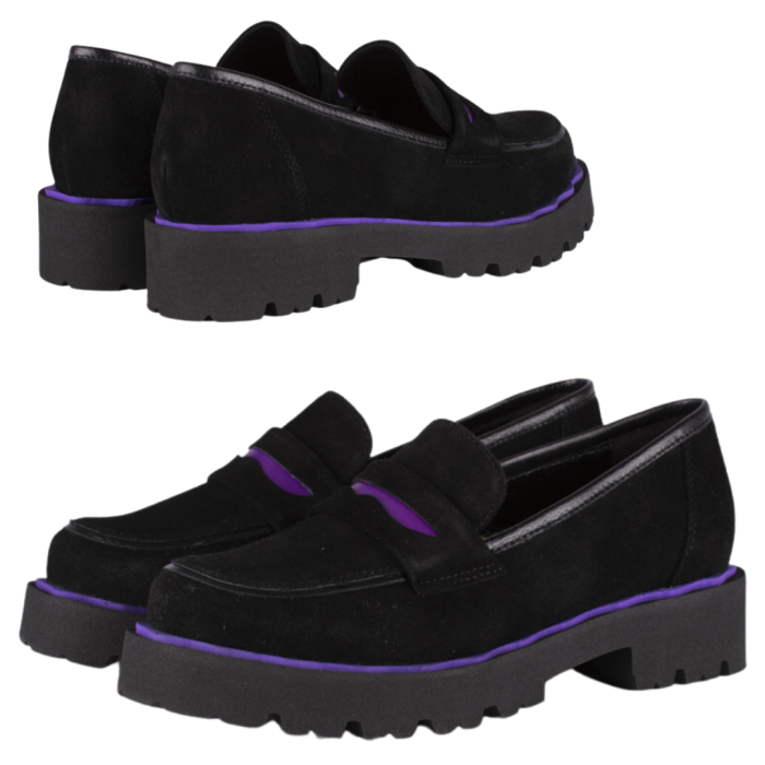 Black velour moccasin BOTIMO