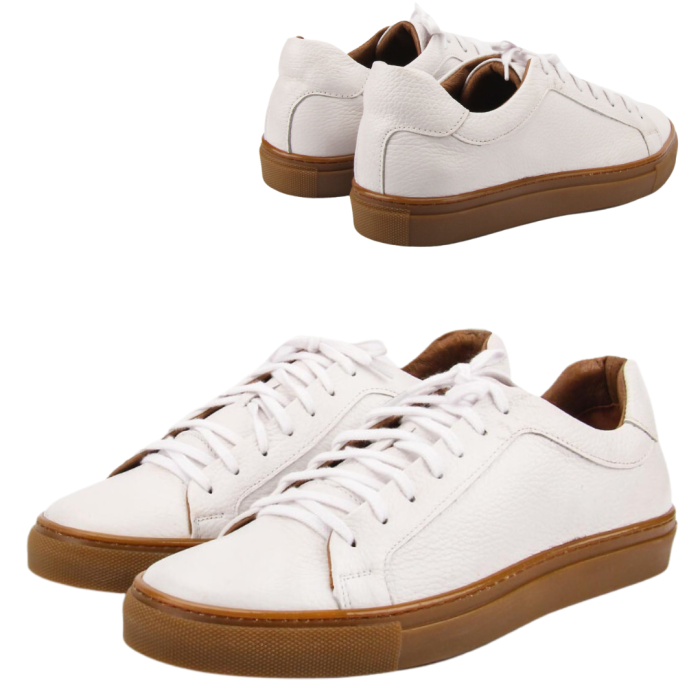 Białe trampki ze skóry licowej BOTIMO