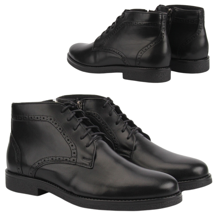 Black Men's full grain leather boots