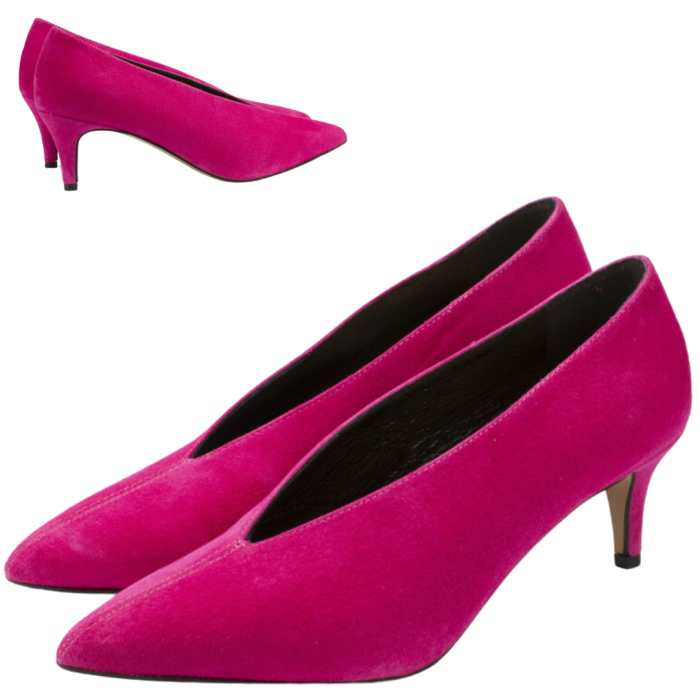 Pink stilettos with 7 cm heel