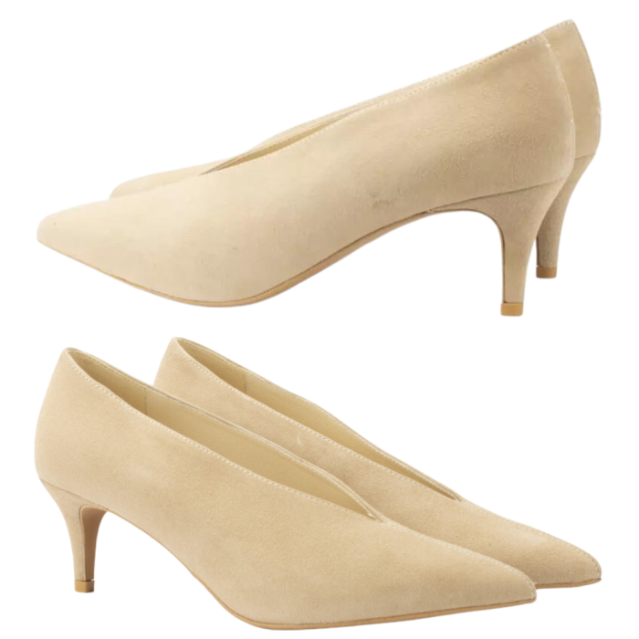 Beige stilettos with 7 cm heel