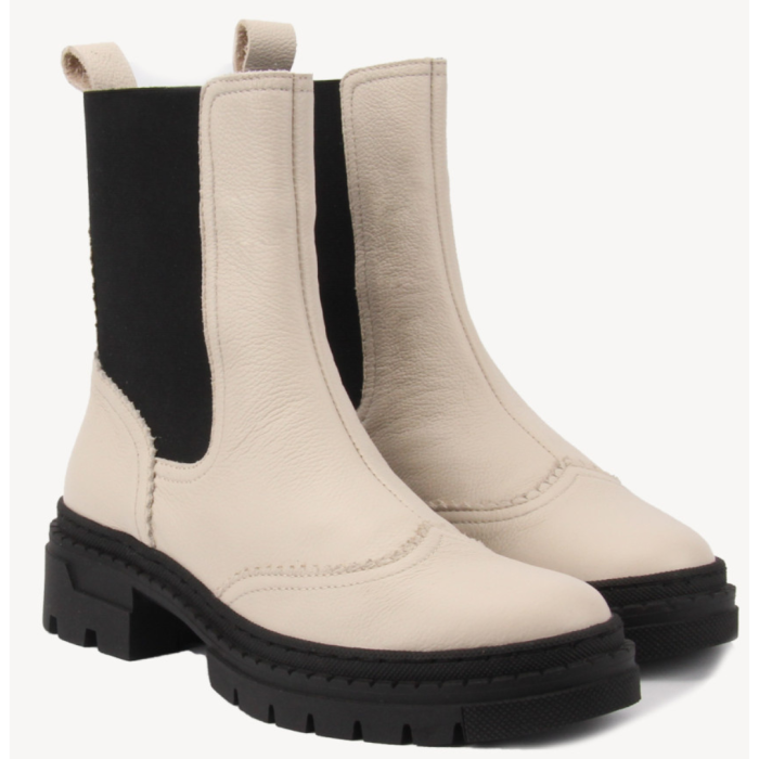 Beżowe sztyblety skóra licowa