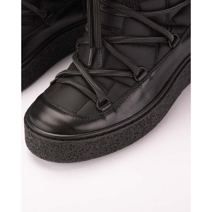 Czarne śniegowce ocieplane skóra łączona