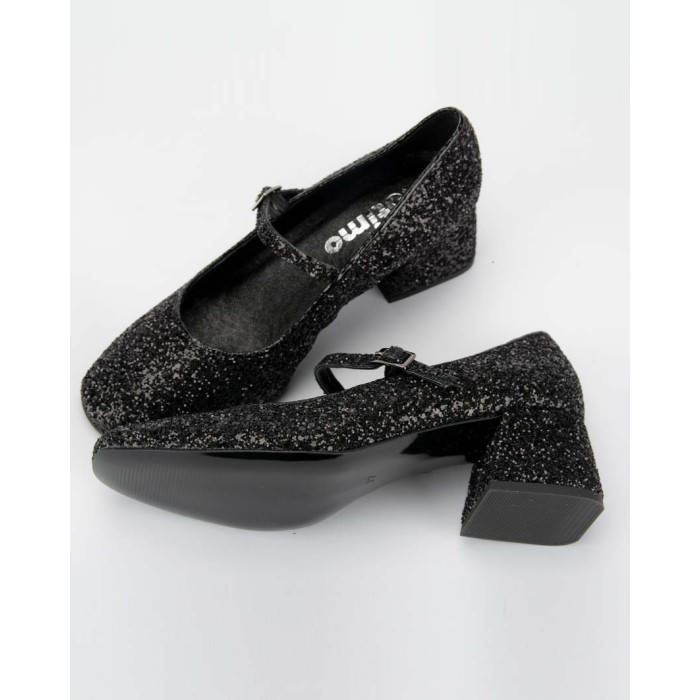 Black glitter pumps with 4.5 cm heel