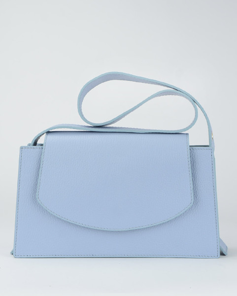 Blue leather postbag