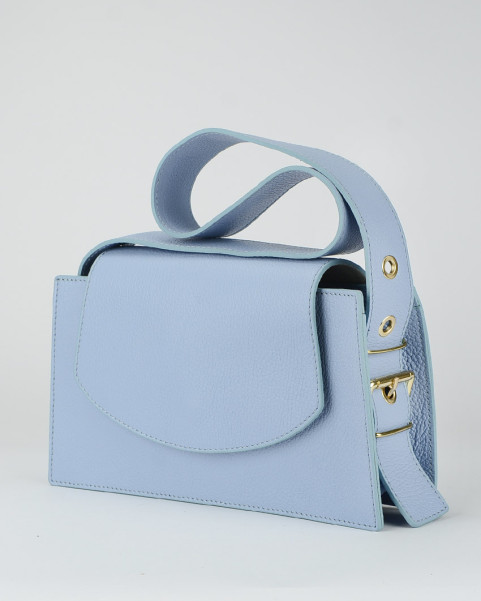 Blue leather postbag