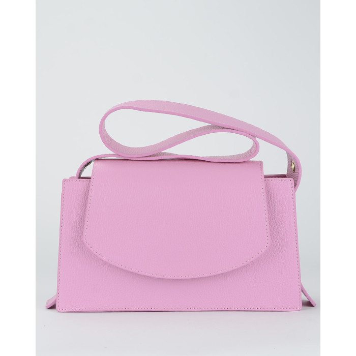 Pink leather postbag