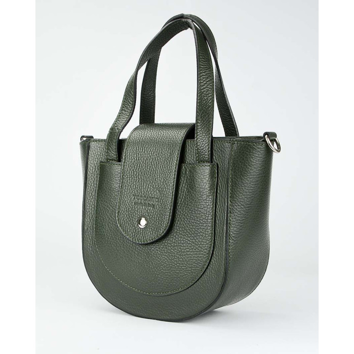 Zielony kuferek ze skóry licowej