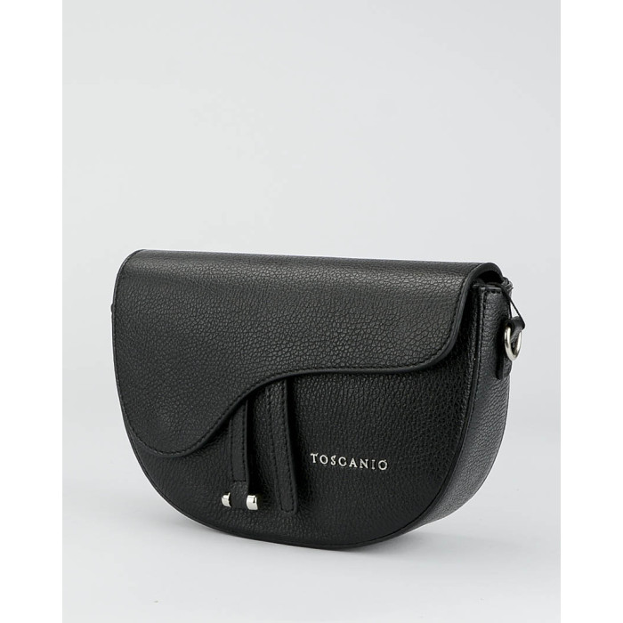 Black leather postbag