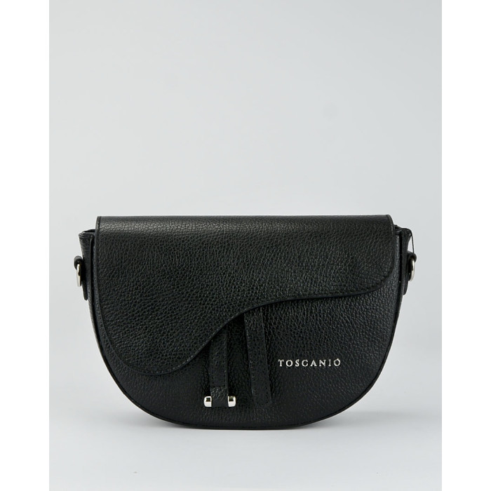 Black leather postbag