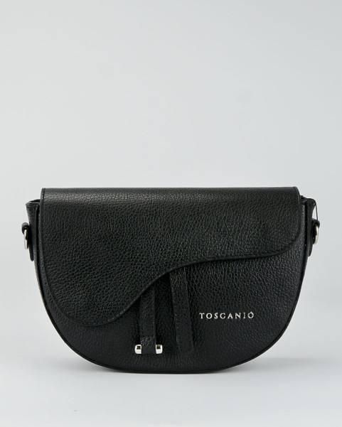 Black leather postbag