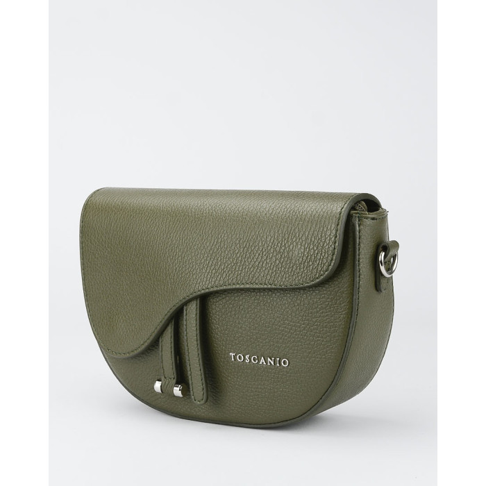 Green leather postbag
