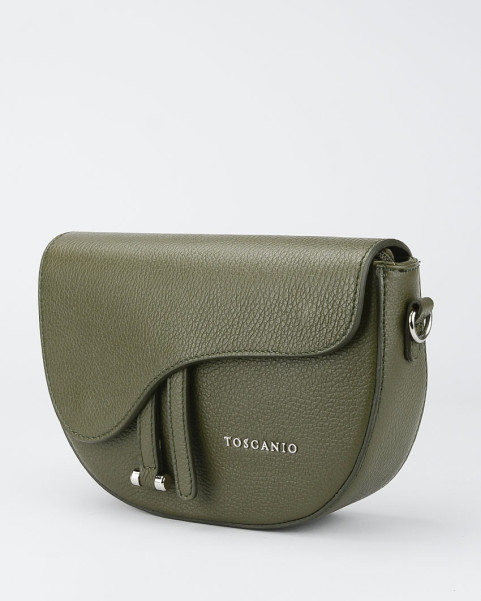 Green leather postbag