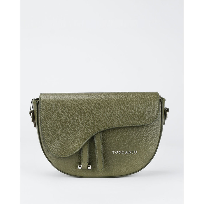 Green leather postbag