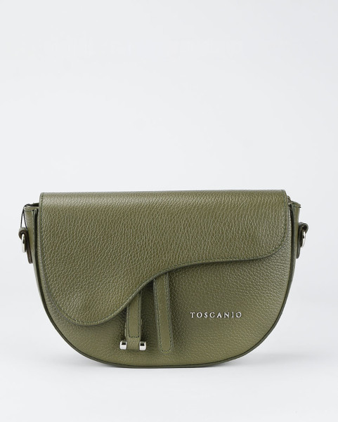 Green leather postbag