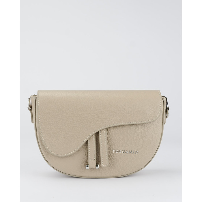 Beige leather postbag