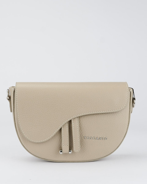 Beige leather postbag