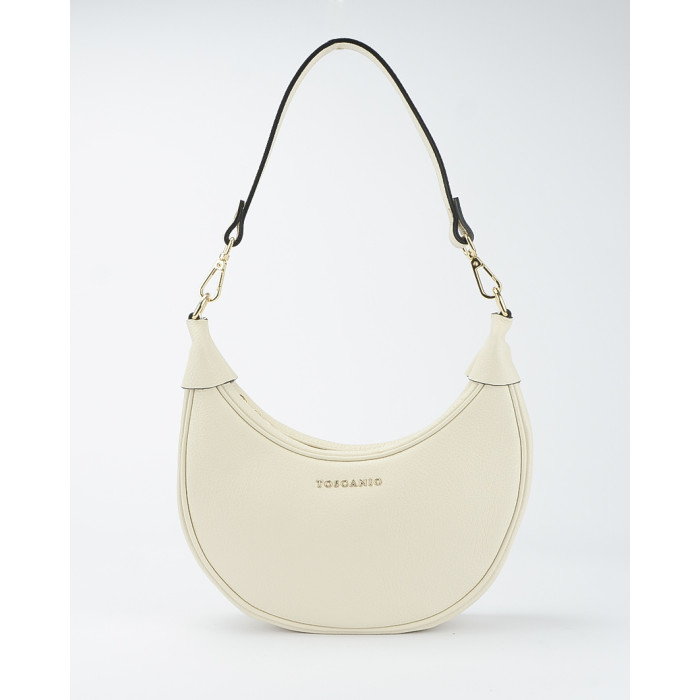 Cream natural leather horseshoe handbag