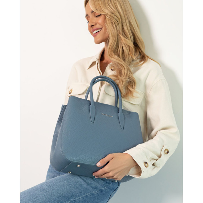 Beige classic leather handbag