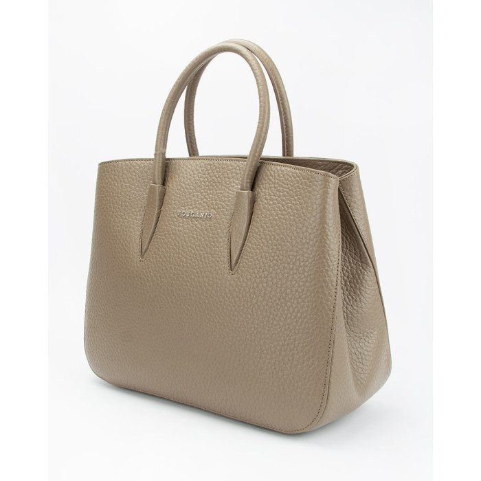 Beige classic leather handbag
