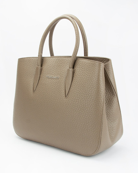 Beige classic leather handbag